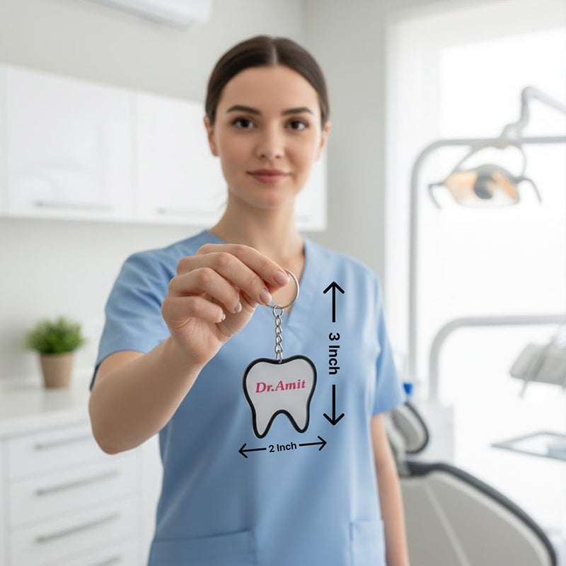 Personalized Tooth Shape Keychain (2 × 3")