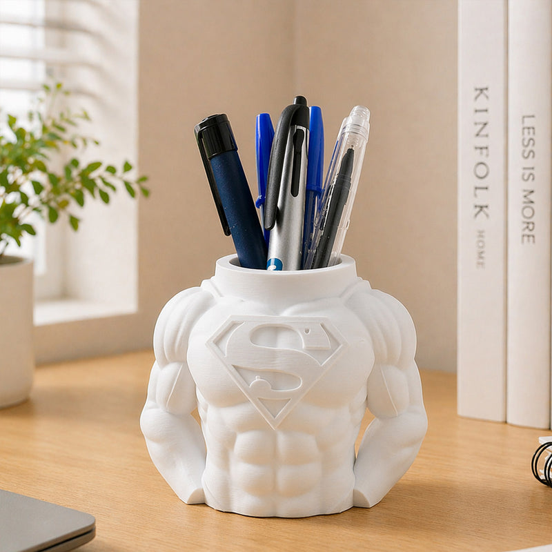 Personalized Muscle Man Pen Stand Organizer (Standard Size) – Custom Name Desk Decor Gift | Love Craft Gifts™