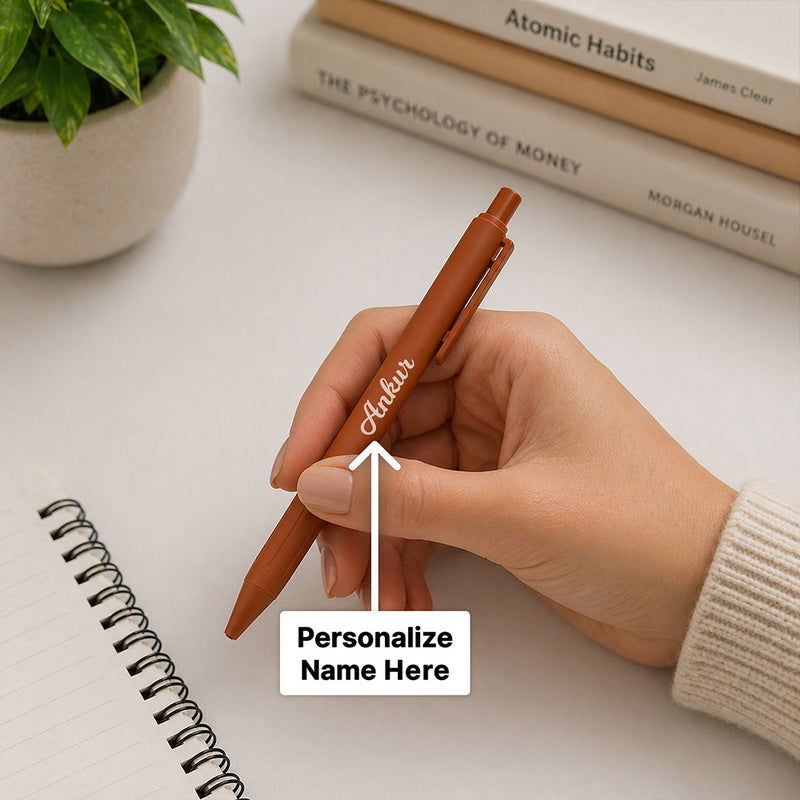 Personalized Tan Brown Pen (Standard Size) – Elegant Custom Name Writing Gift for Daily Use | Love Craft Gifts™