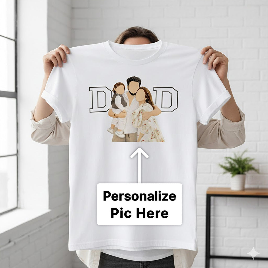 Personalized Family Photo Print White T-Shirt – Unisex Casual Wear | Love Craft Gifts
