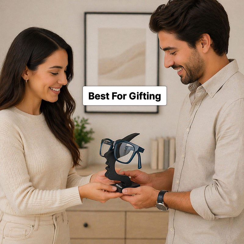 Personalized Face Design Eyeglass Holder Stand – Custom Name Glasses Organizer Desk Stand for Home & Office | Love Craft Gifts™