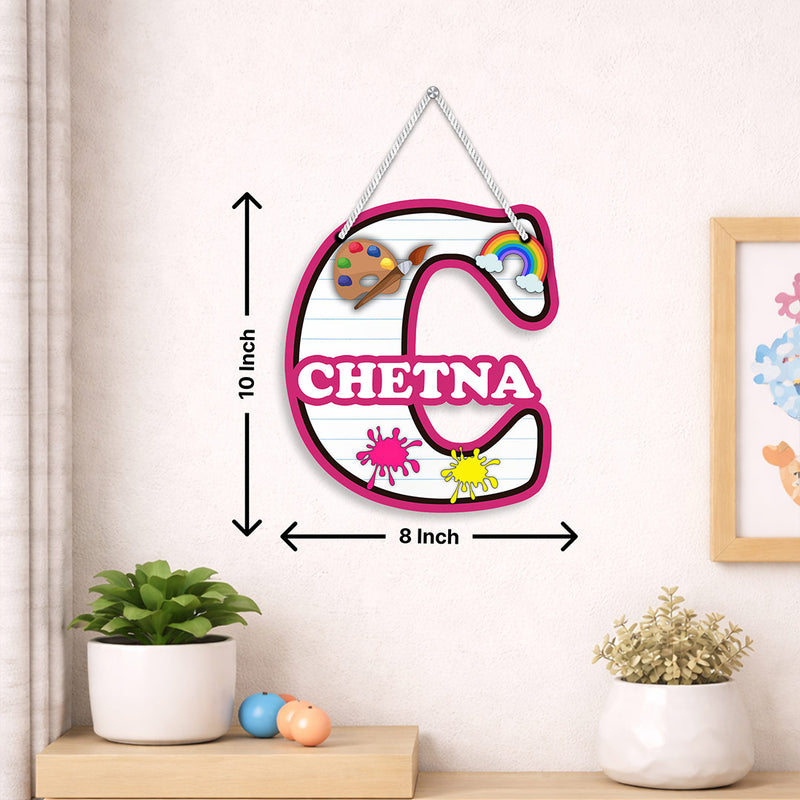 Personalized Alphabet Name Hanging Wall Decor Kids Room Custom Initial Letter Sign 8x10" | Love Craft Gifts