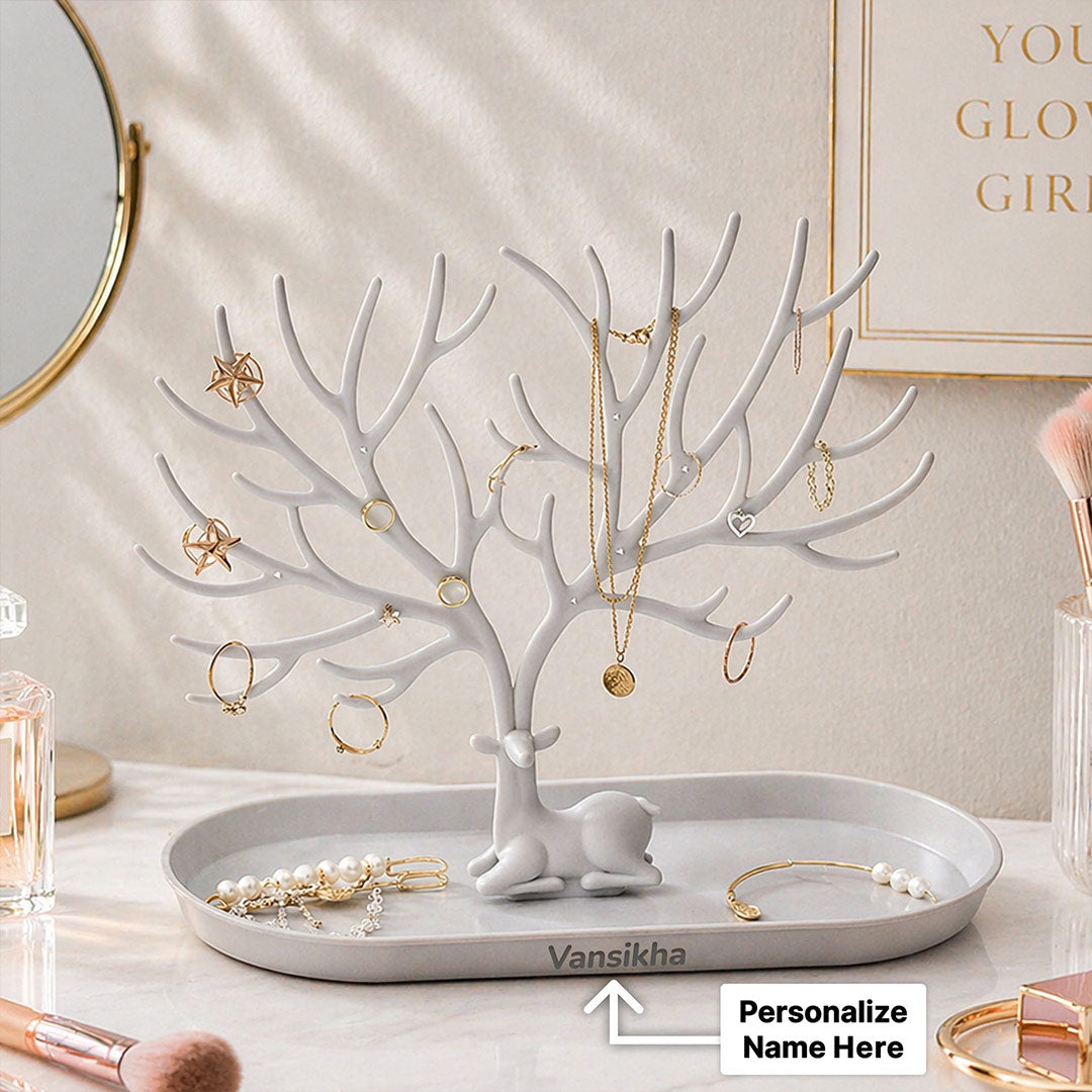 Personalized Jewellery Organizer Tree with Custom Name – Premium Plastic Jewellery Holder Gift (Standard Gift Size) | Love Craft Gifts™