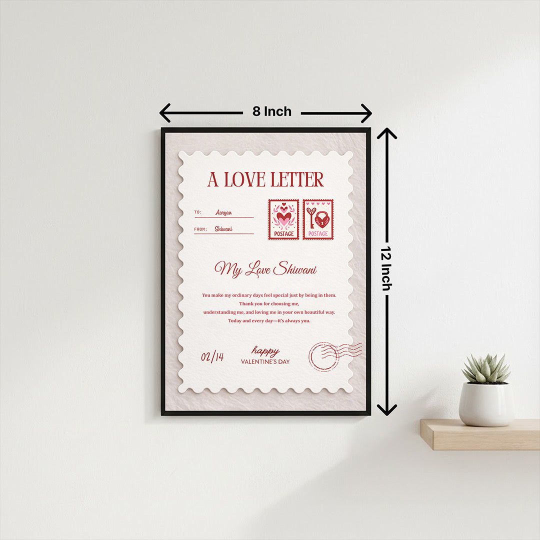 Personalized Love Letter Wall Frame (8×12 Inch) | Love Craft Gifts