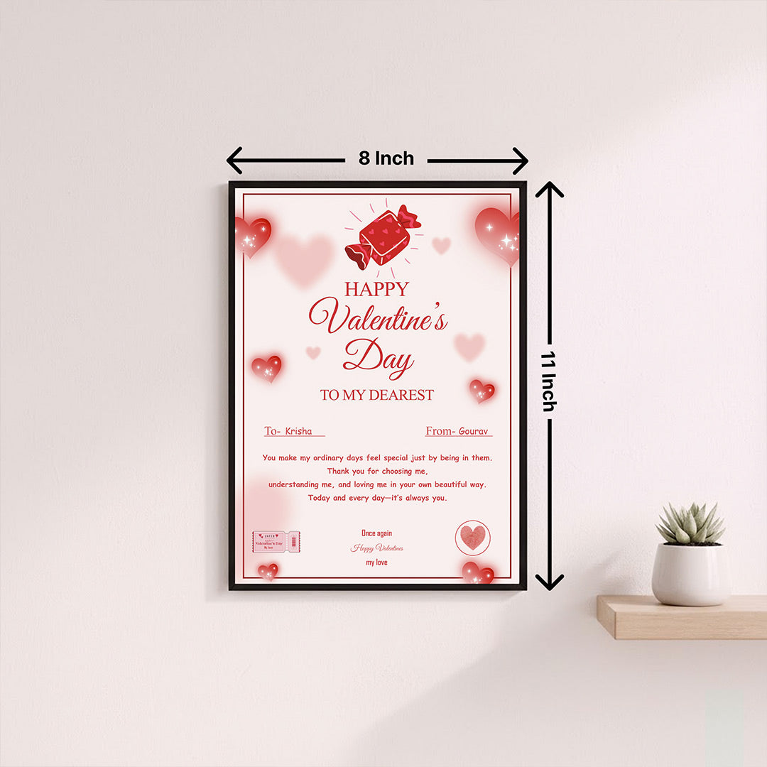 Personalized Valentine’s Day Love Message Photo Frame (8×12”) | Love Craft Gifts
