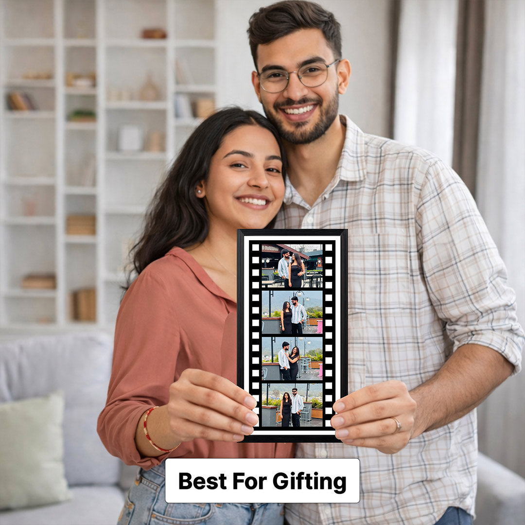 Personalized Film Strip Photo Frame with Custom Pictures 12x6 Inch | Love Craft Gifts
