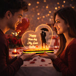 Personalized Acrylic Rose Day Lamp – Warm Light (5×7 Inch) | Love Craft Gifts