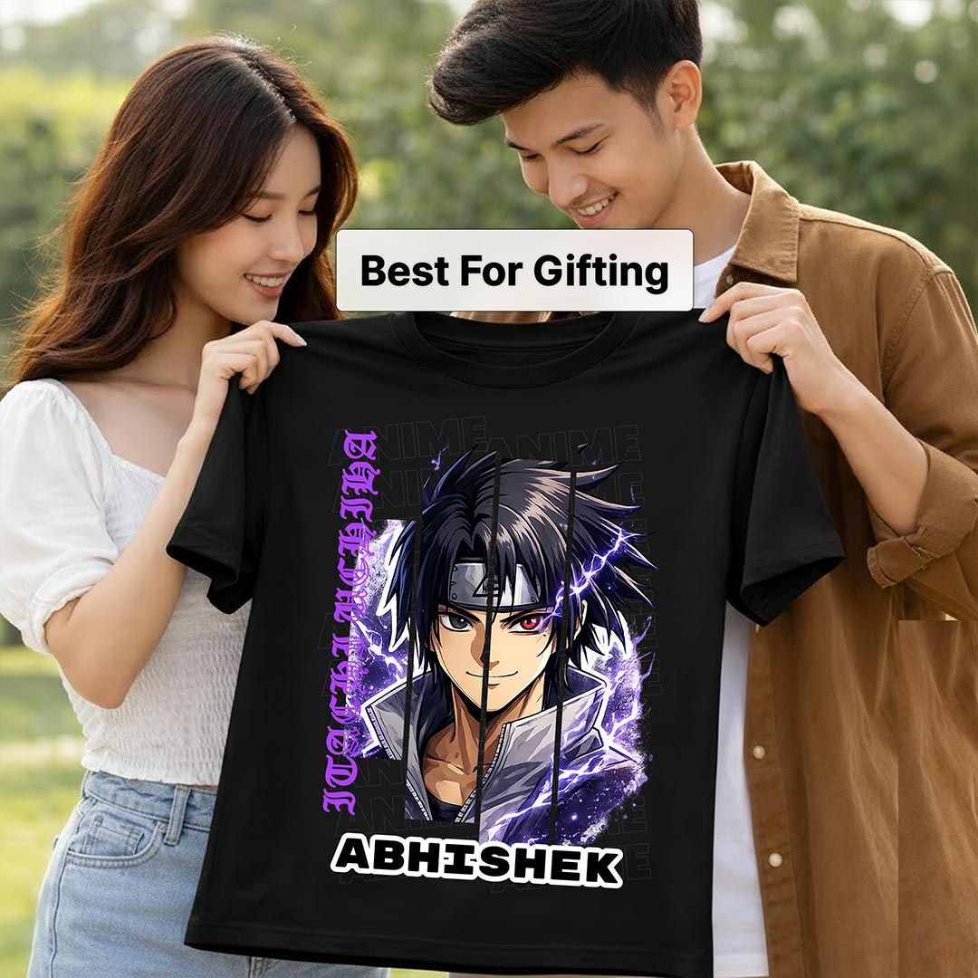 Personalized Anime Shadow Ninja Name T-Shirt for Men & Women – Custom Printed Black Tee | Love Craft Gifts