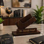 Personalized Wooden Visiting Card Holder – Custom Name Desk Organizer (5x5 Inch) Premium Office Gift for Professionals | Love Craft Gifts™