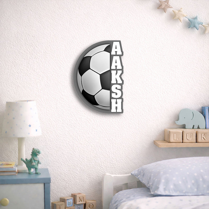 Personalized Football Name Wall Frame – Custom Sports Name Wooden Wall Décor (8x5 Inch) Kids Room Gift | Love Craft Gifts™