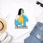 Custom Girl Illustration Name Print White T-Shirt – Personalized Unisex Casual Wear | Love Craft Gifts