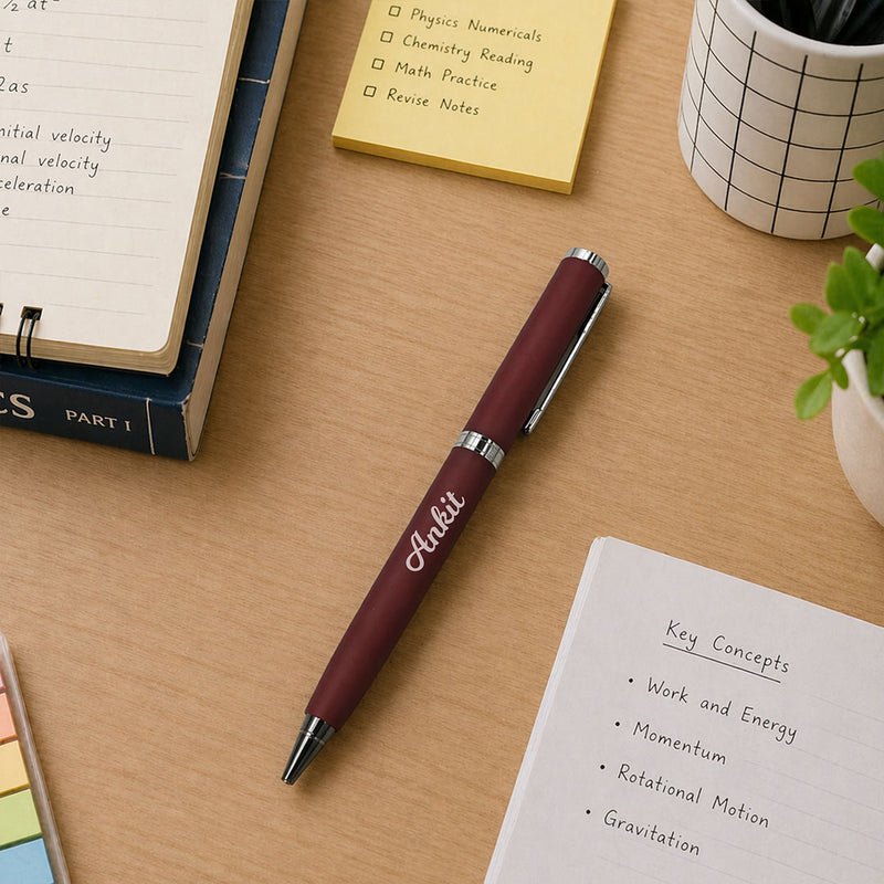 Stylish Personalized Maroon Pen Gift for Professionals | Love Craft Gifts™
