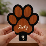 Personalized Paw Shape Key Holder with Name – Custom Wooden Pet Wall Hook for Dog & Cat Lovers | Love Craft Gifts™