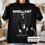 Personalized Desi Boy Name & Photo Black T-Shirt – Custom Stylish Graphic Tee | Love Craft Gifts