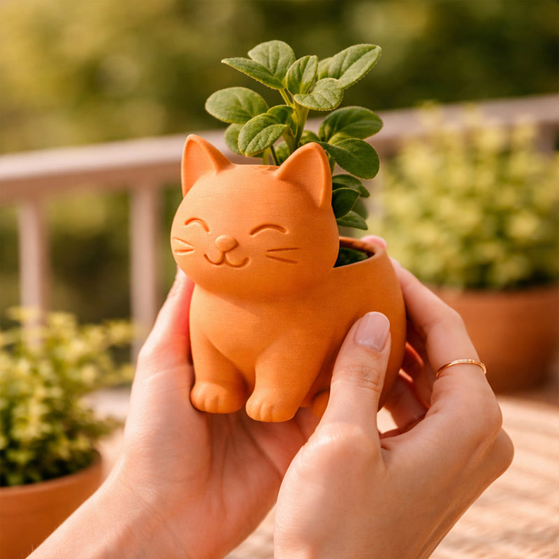 Personalized Cute Cat Planter – Custom Name Plant Pot Gift for Home Decor | Love Craft Gifts™
