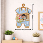 Personalized Baby Outfit Wooden Photo Frame (7x12 Inch) – Custom Name & Photo Hanging Gift | Love Craft Gifts™