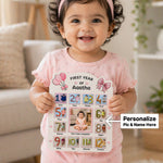 Personalized Baby First Year Photo Frame (14x18 Inch, 12 Month Memory Collage) – Custom Name & Photo Gift | Love Craft Gifts™