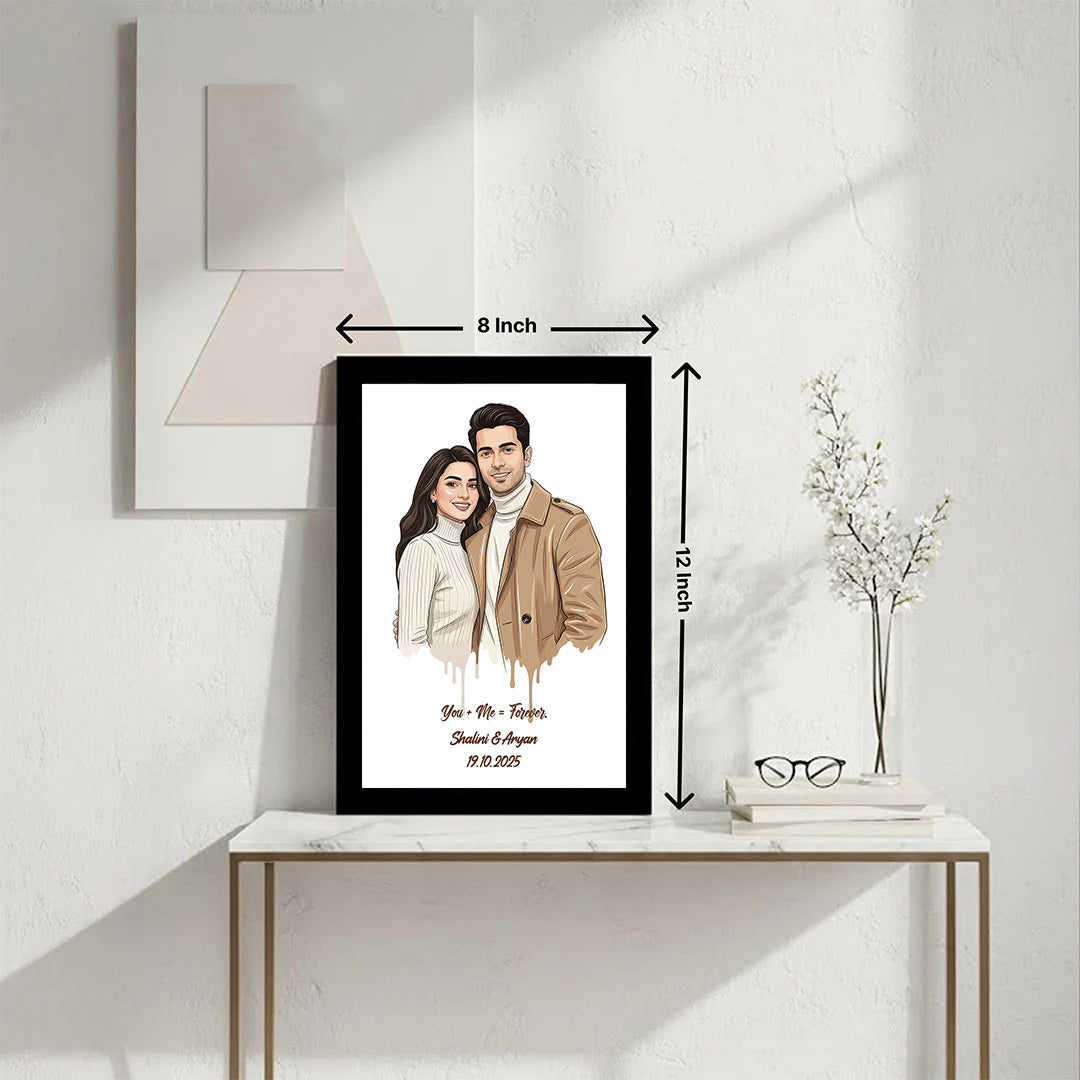 Personalized Oil Paint Style Couple Portrait Frame (8×12 Inch) | Love Craft Gifts