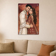 Wedding Special Toony Cartoon Couple Wall Frame-24x36"