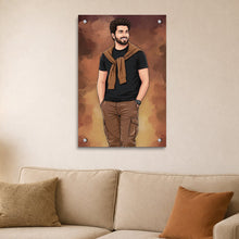 Personalized Toony Cartoon Acrylic Wall Frame for Boys (24x36")