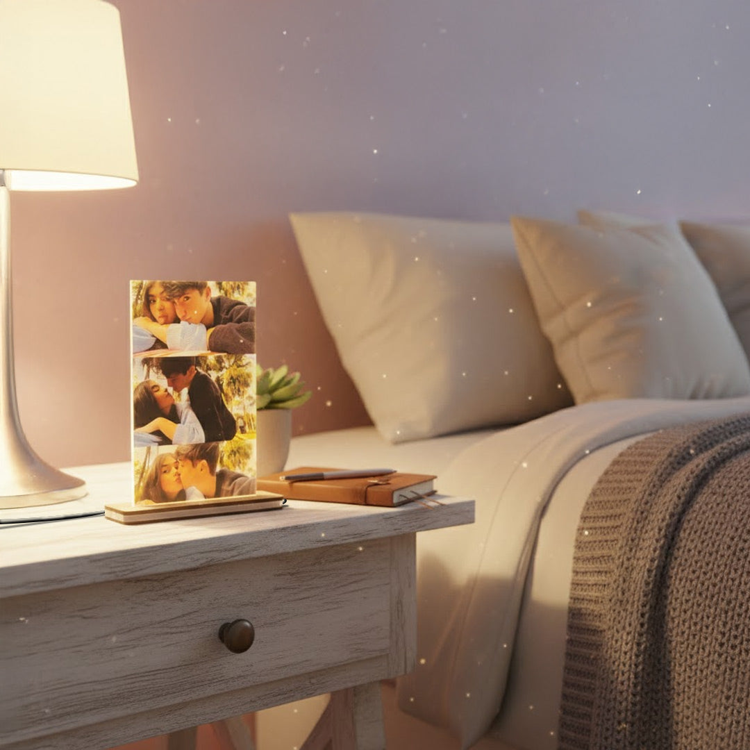 Personalized Couple Photo Acrylic Lamp – Single Light (6×9 Inch) | Love Craft Gifts