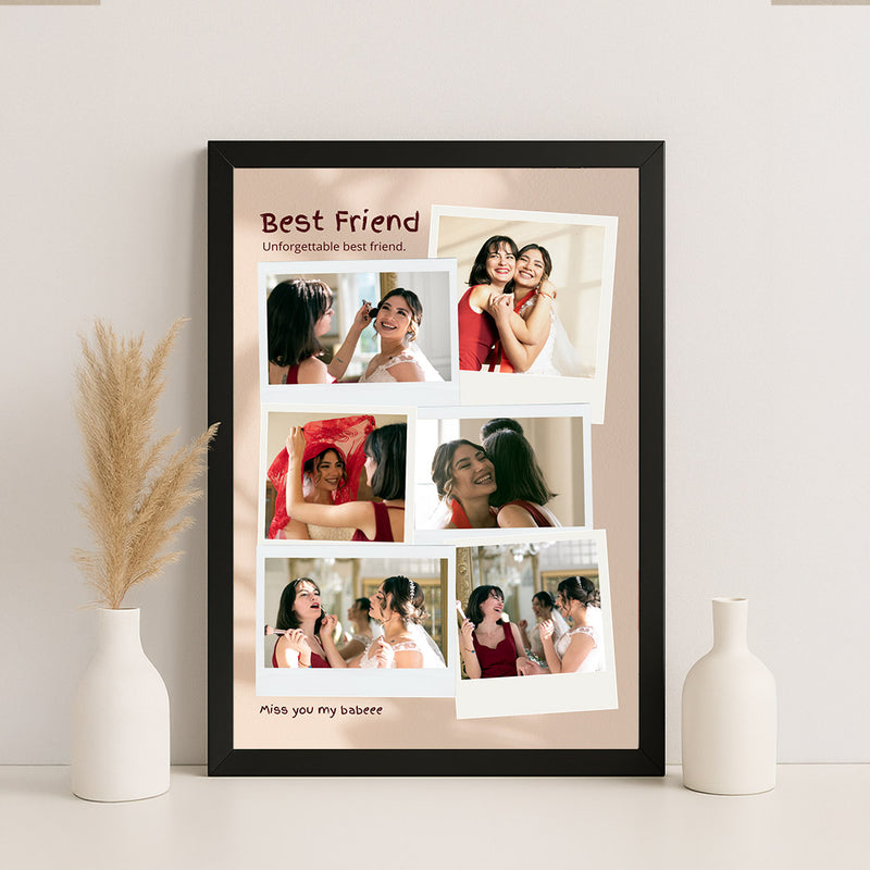 Best Friend Personalized Photo Collage Frame – Polaroid Style Memory Gift | Love Craft Gifts