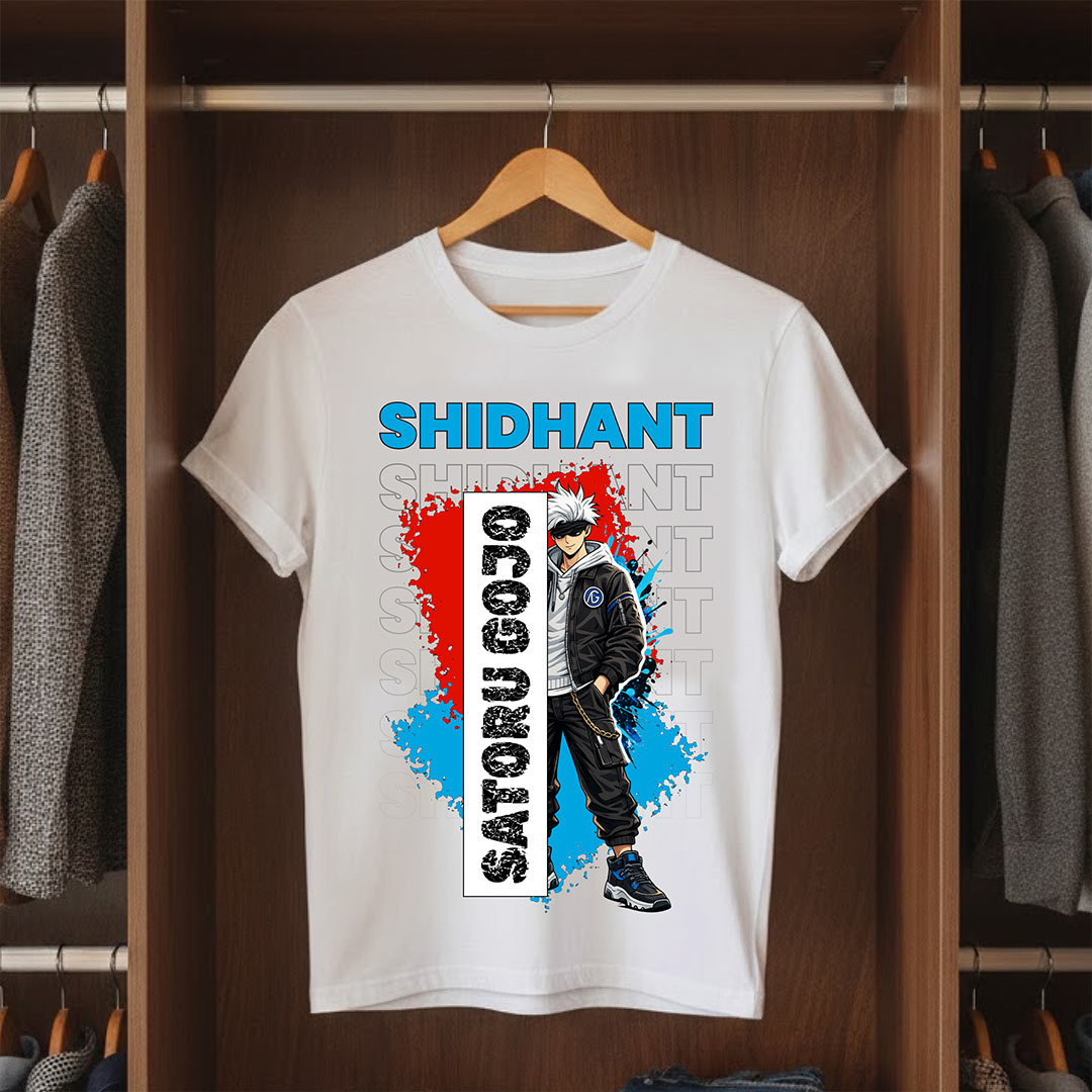 Personalized Street Anime Name T-Shirt for Men & Women – Custom Printed White Graphic Tee | Love Craft Gifts