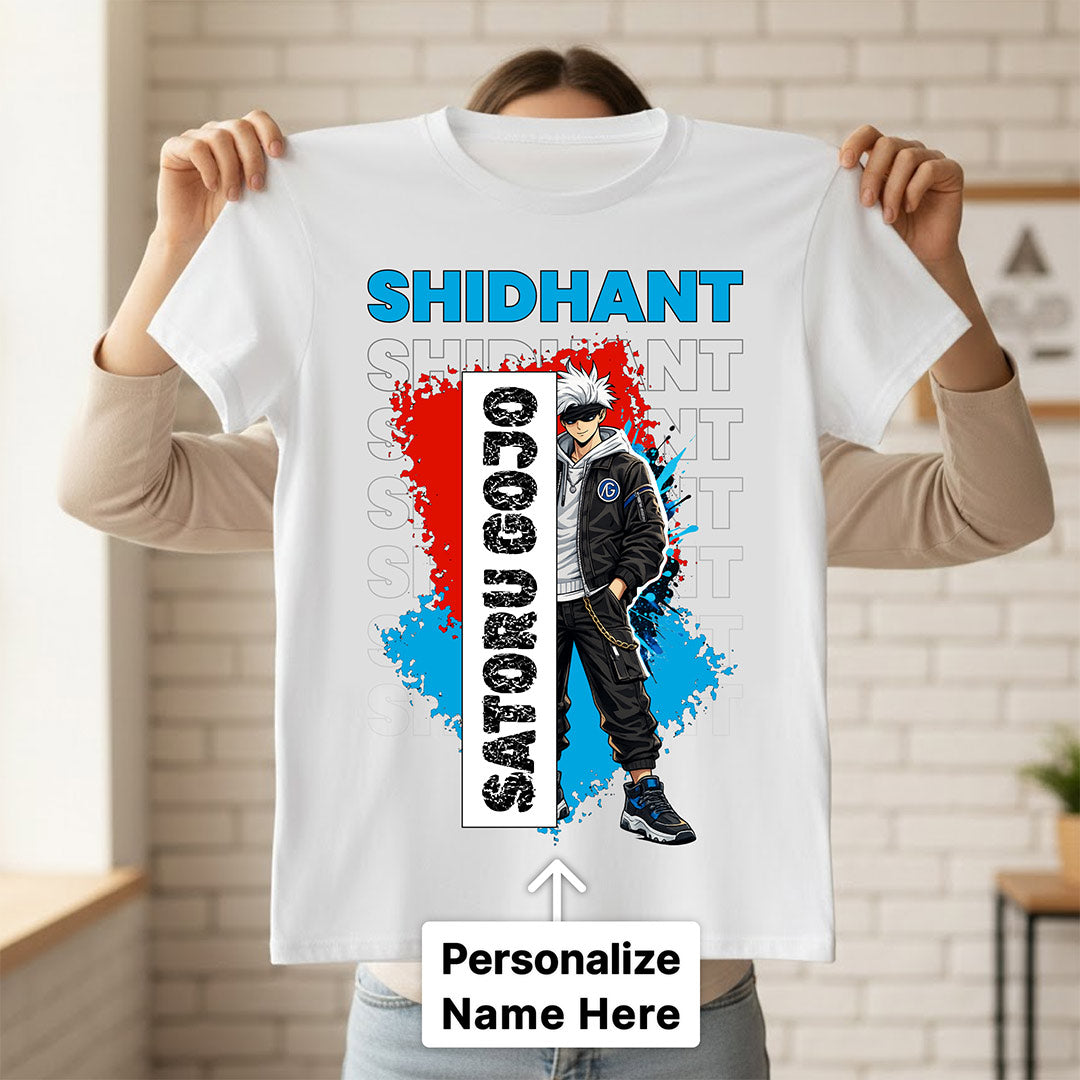 Personalized Street Anime Name T-Shirt for Men & Women – Custom Printed White Graphic Tee | Love Craft Gifts