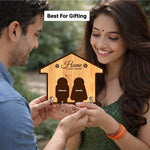 Personalized Home Sweet Home Wooden Key Holder with Name – Custom Family Wall Key Hanger (6x5 Inch) | Love Craft Gifts
