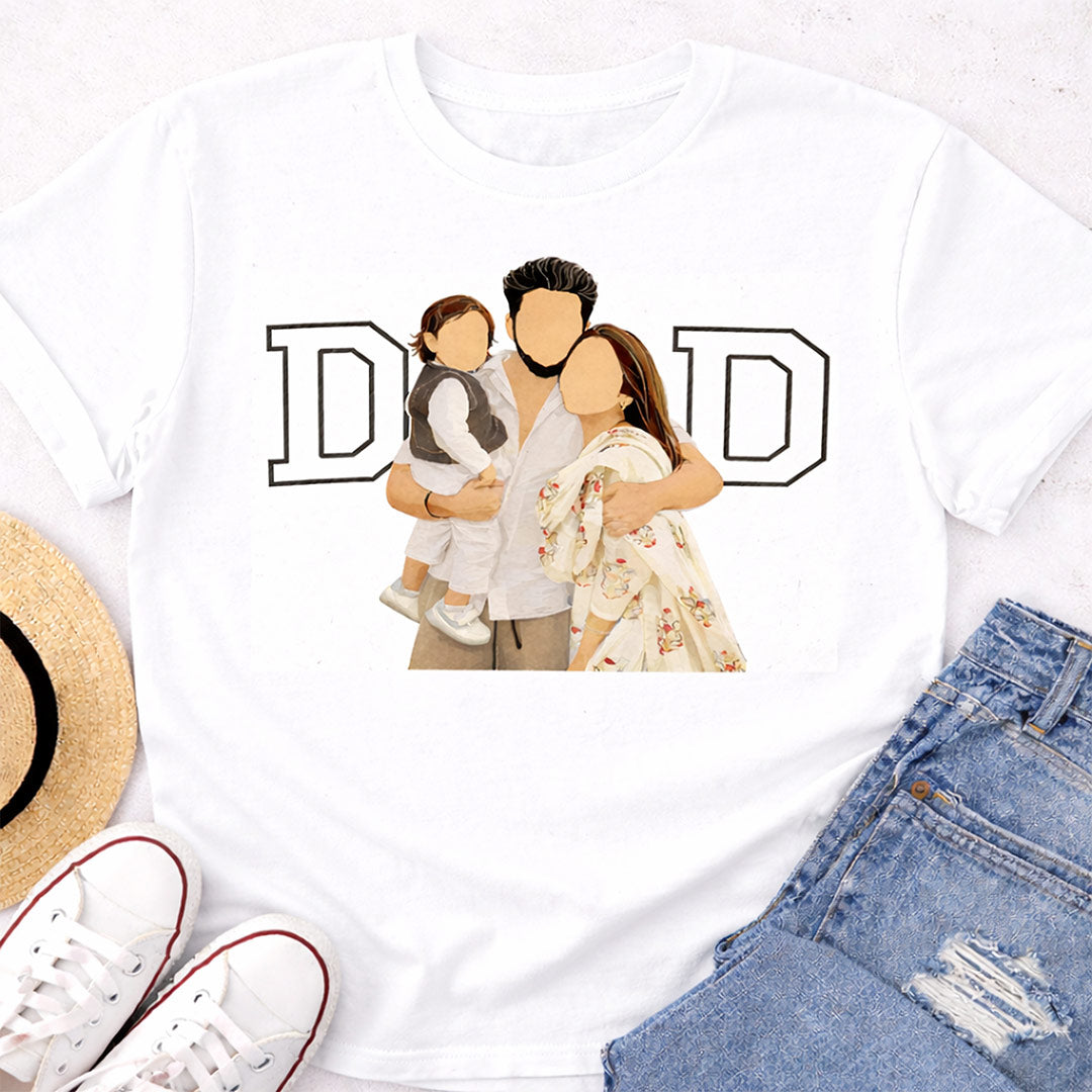 Personalized Family Photo Print White T-Shirt – Unisex Casual Wear | Love Craft Gifts