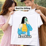 Custom Girl Illustration Name Print White T-Shirt – Personalized Unisex Casual Wear | Love Craft Gifts