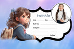 Cartoon Girl Personalised  Notebook Name Slips| Love Craft Gifts |
