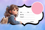 Cartoon Girl Personalised  Notebook Name Slips | Love Craft Gifts |