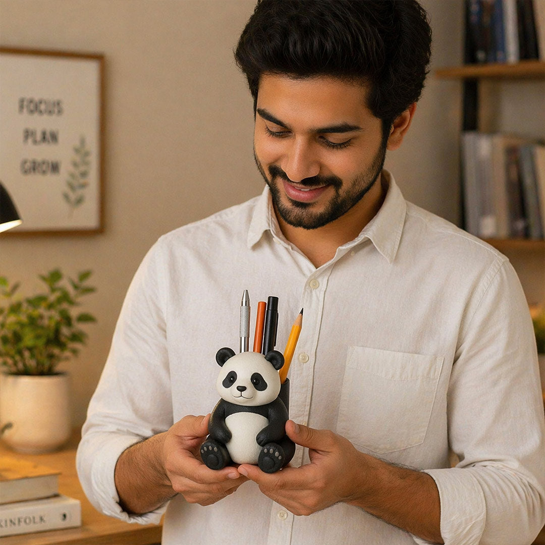 Personalized Panda Pen Holder – Custom Name Cute Panda Desk Organizer Gift | Love Craft Gifts™