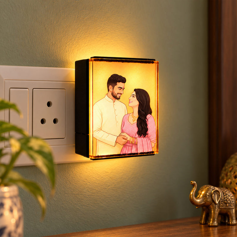 Personalized Photo Night Lamp | Custom Couple Photo Plug-in LED Night Light | Love Craft Gifts™