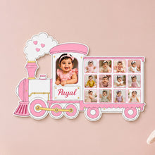 Personalized Baby Train Photo Collage Wall Décor 18x24" | Custom Baby Train Frame | Kids Room Gift | Love Craft Gifts™