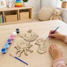 Personalized DIY Sea Animals Painting Kit for Kids 3" | Wooden Ocean Animals Art & Craft Set | Creative Gift for Kids | Love Craft Gifts™