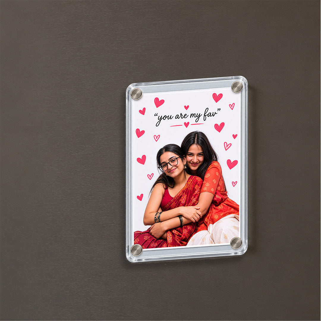 Personalized Sister Acrylic Photo Fridge Magnet | Custom Sister Photo Keepsake | Unique Birthday, Rakhi & Sisterhood Gift for Sister | Love Craft Gifts™