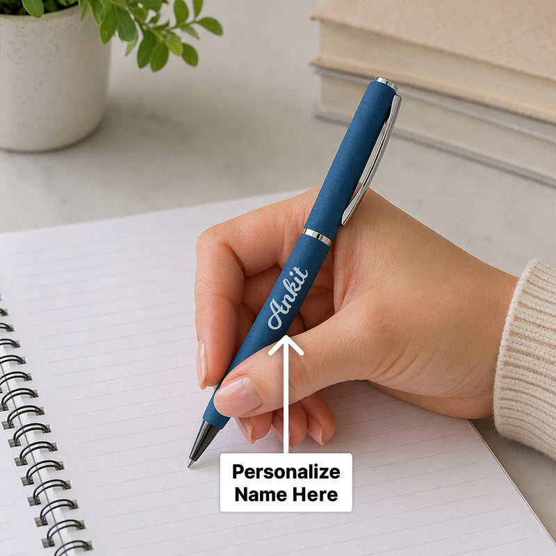 Personalized Matte Blue Pen (Standard Size) – Premium Custom Name Writing Gift for Professionals | Love Craft Gifts™