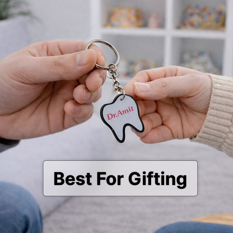 Personalized Tooth Shape Keychain (2 × 3")