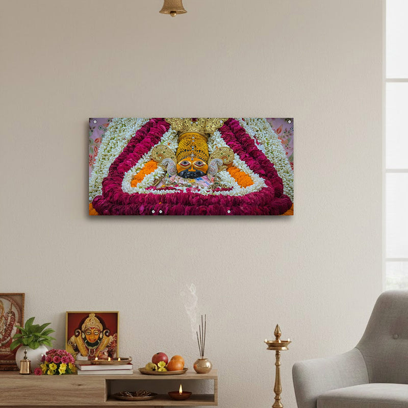 Khatu Shyam Ji Fierce Face Acrylic Wall Art (10 × 21")