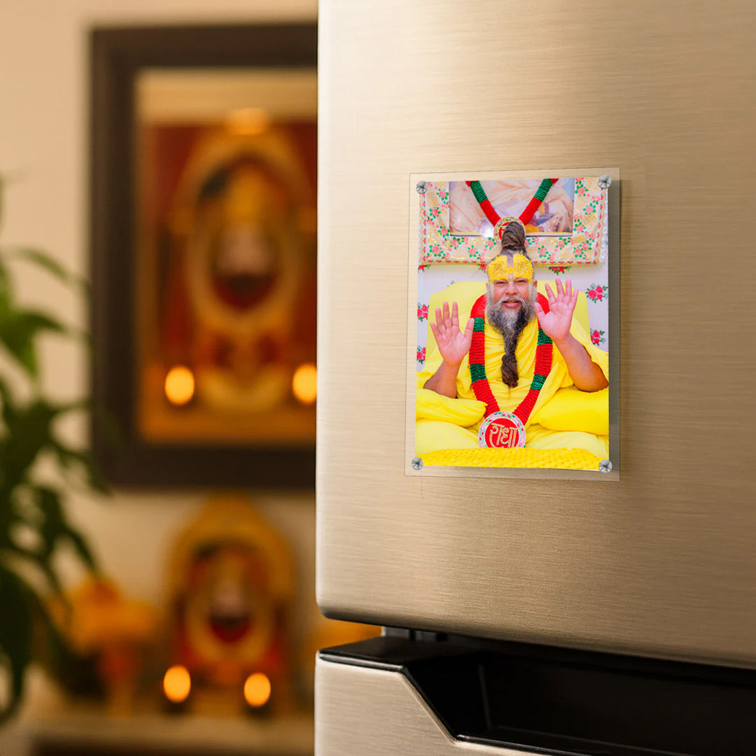 Premanand Ji Maharaj Acrylic Magnet – 2×3 Inch | Love Craft Gifts
