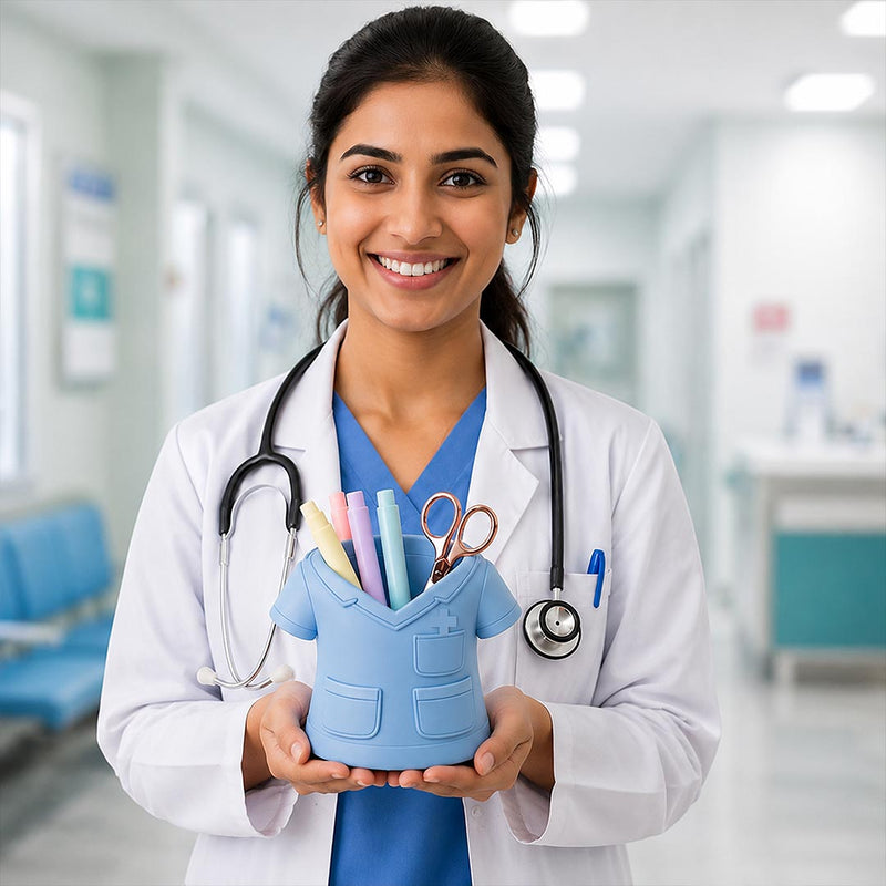 Premium Medical Scrub Design Pen Stand| Personalized Doctor & Nurse Desk Organizer Gift