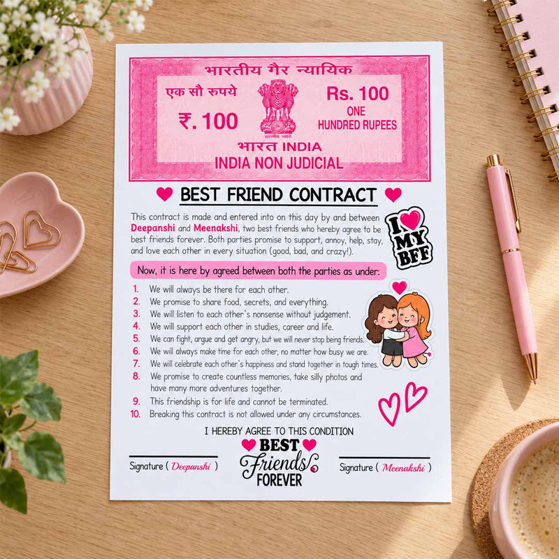 Girlfriend & Boyfriend Love Contract 8x12" | Romantic Couple Promise Gift for Anniversary & Valentine | Love Craft Gifts™