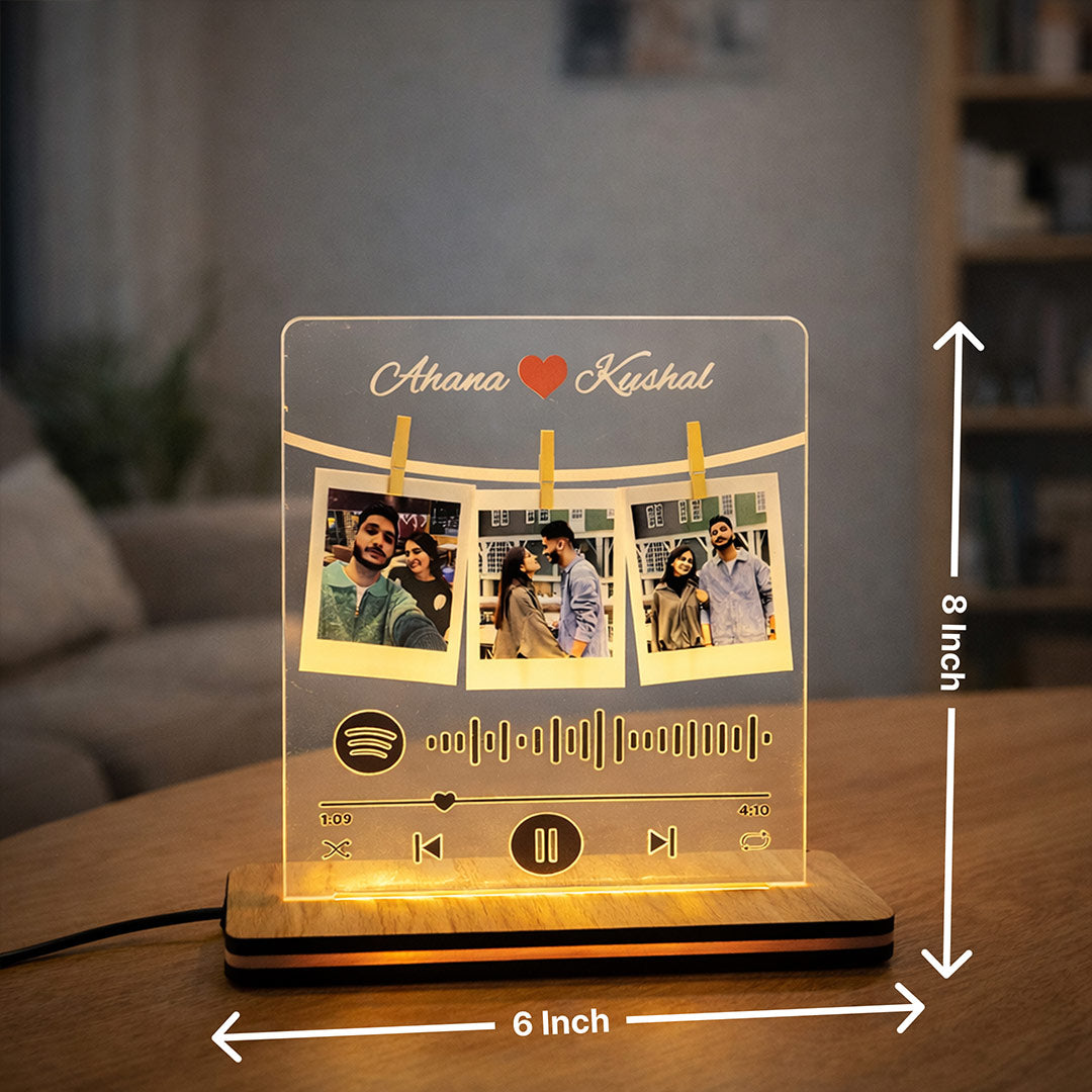 Personalized Spotify Style Acrylic LED Lamp(8x6")