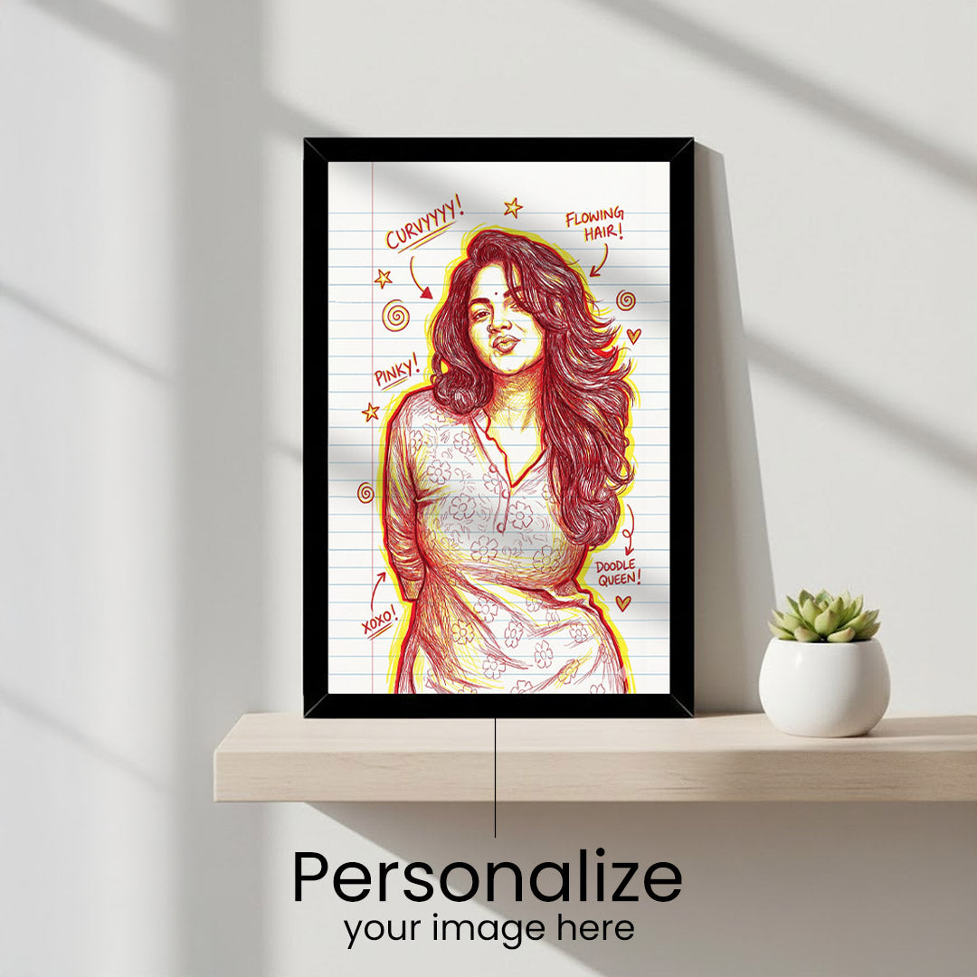 Personalized Doodle Art Photo Frame – Custom Wall Décor | Love Craft Gifts