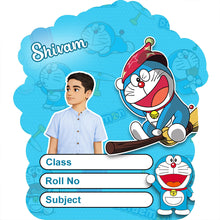 Personalized Doraemon Cartoon Kids Name Slips – Illustrated Cartoon Art School Name Stickers (2×3 Inch, 24 Stickers)