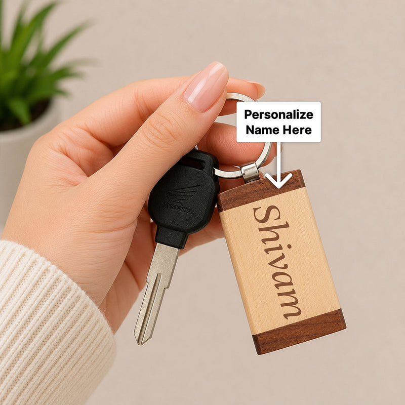 Personalized Wooden Heart Keychain | Premium Wooden Heart Key Holder | Love Craft Gifts™