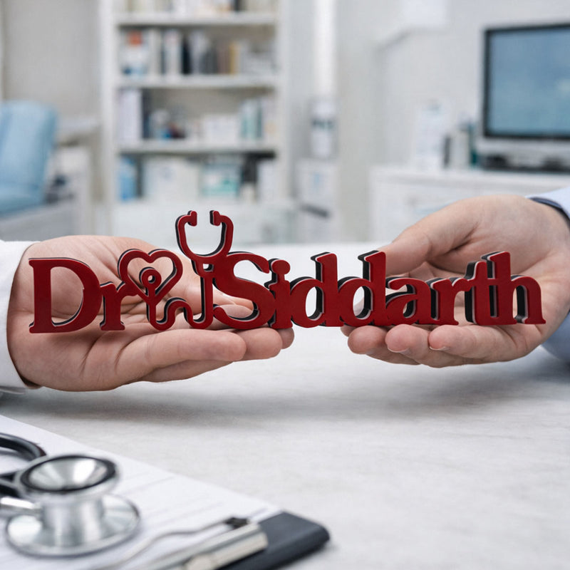 Personalized Doctor Name Desk Decor
