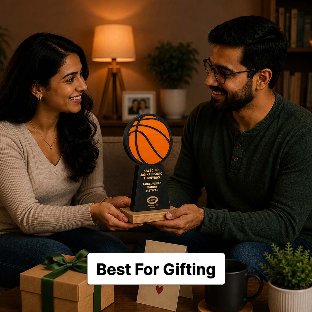 Personalized Basketball Trophy Table Stand | Achievement Gift for Players, Coaches & Teams | 9x6" | Love Craft Gifts™